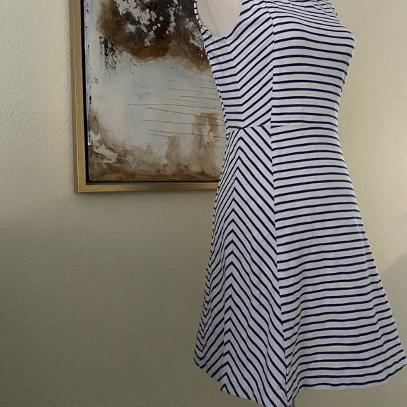 J. Crew white with blue stripes dress size 0 ~ - Picture 12 of 14